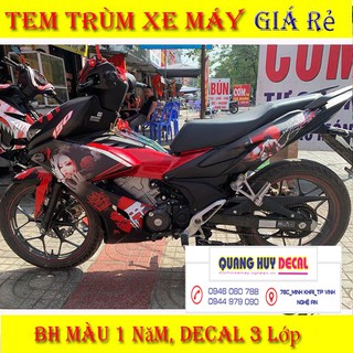 Tem trùm Winner X samurai đỏ đen, độ dán team decal xe thiết kế rẻ đẹp theo yêu cầu