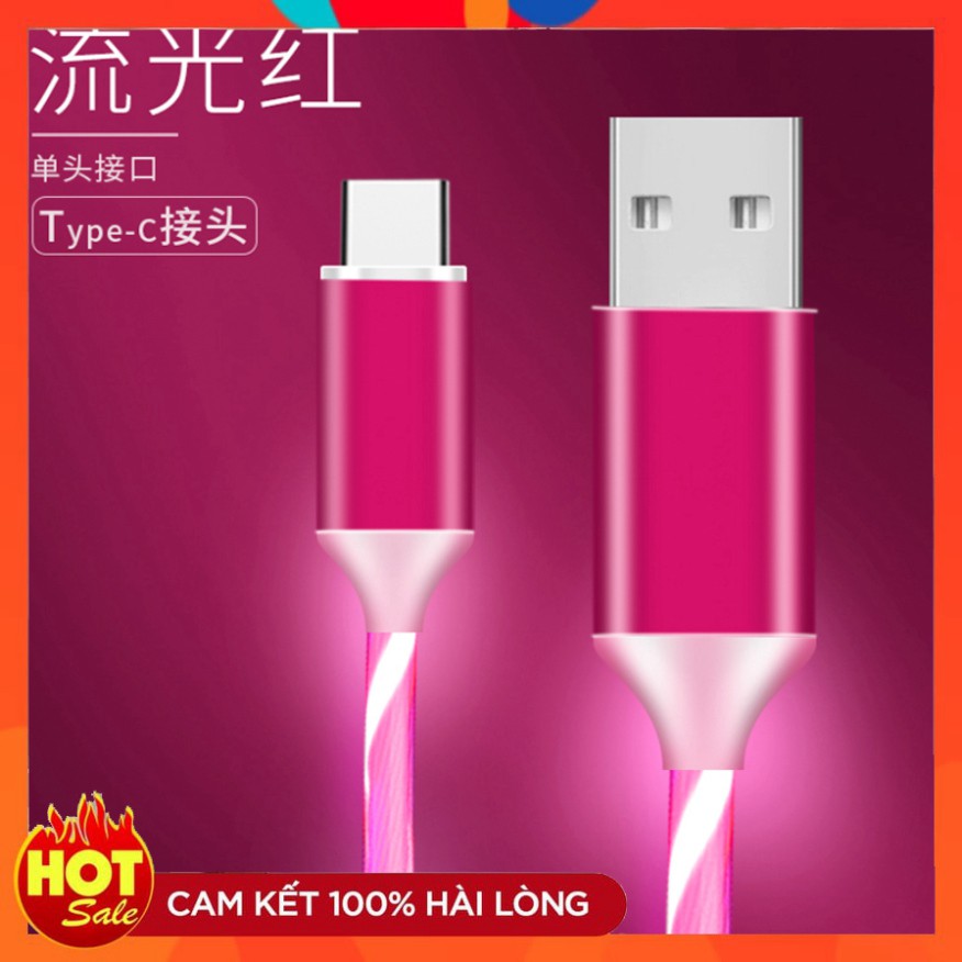 Dây cáp sạc nhanh có đèn led phát sáng phù hợp với điện thoại ANDROID IP TYPEC - Hàng cao cấp