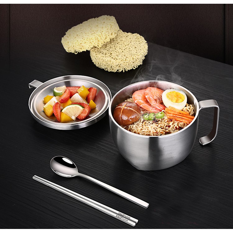 Bát Inox 304 chân không 3 lớp giữ nhiệt có nắp tiện lợi IN60