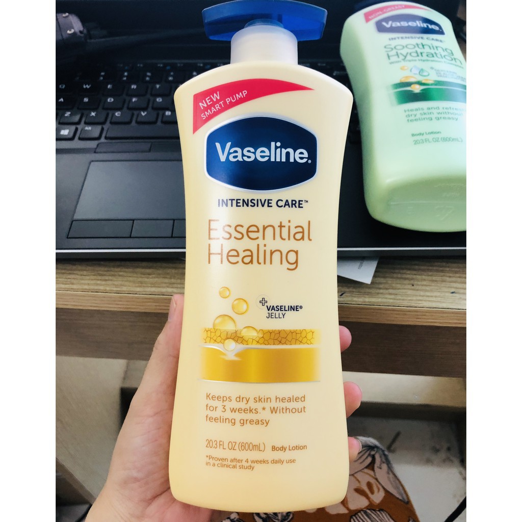 SỮA DƯỠNG THỂ VASELINE BODY LOTION INTENSIVE CARE Essential Healing 600ml