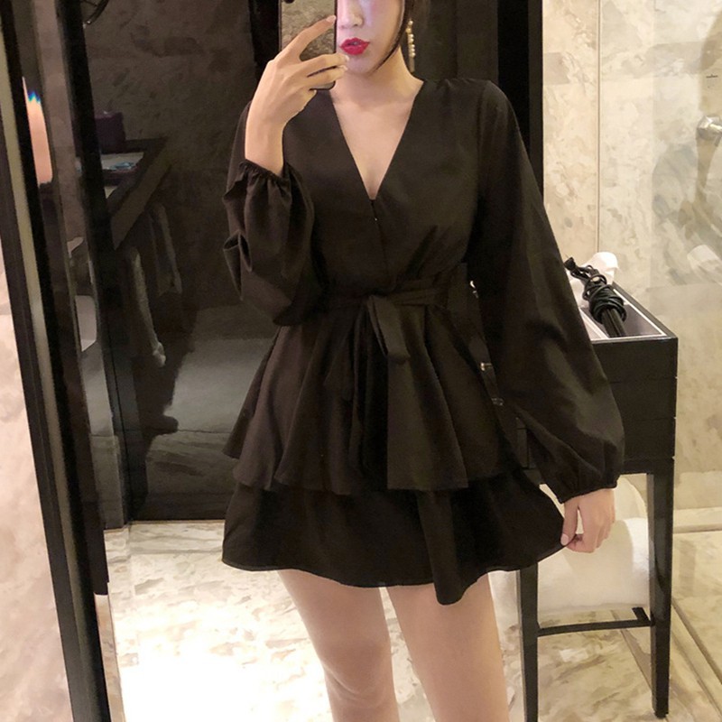 Đầm tay dài màu trơn thời trang cho nữ