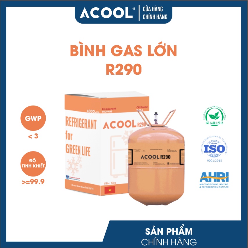 Gas lạnh ACOOL R290 bình 5 Kg-MÁY LẠNH- HỆ THỐNG LẠNH