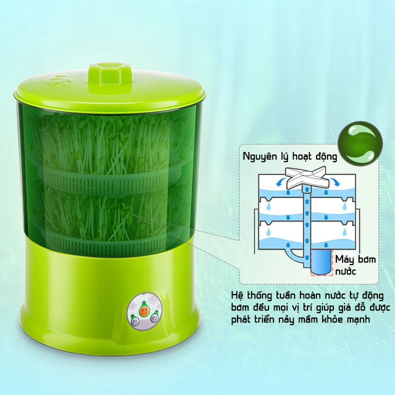 Máy làm giá đỗ tự động, làm giá đỗ tại nhà Connie A323B 2 ngày thành phẩm ⚡ Có thể gieo mầm các loại