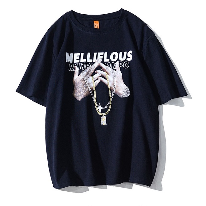 Áo thun nam Melliflous vải cotton phong cách Hiphop đường phố , áo phông nam