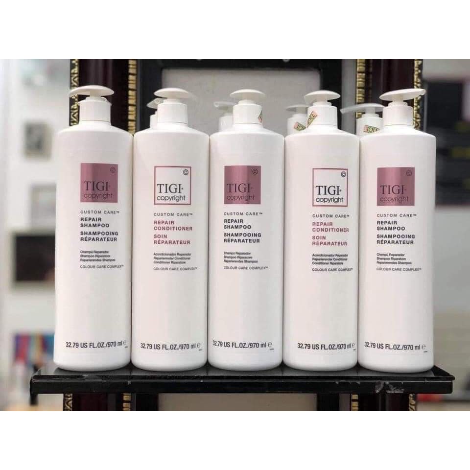 [ TIGI ] CẶP DẦU GỘI TIGI COPYRIGHT REPAIR 970ML - PHỤC HỒI TÓC NHUỘM, TÓC HƯ TỔN DO HÓA CHẤT HÀNG CHÍNH HÃNG