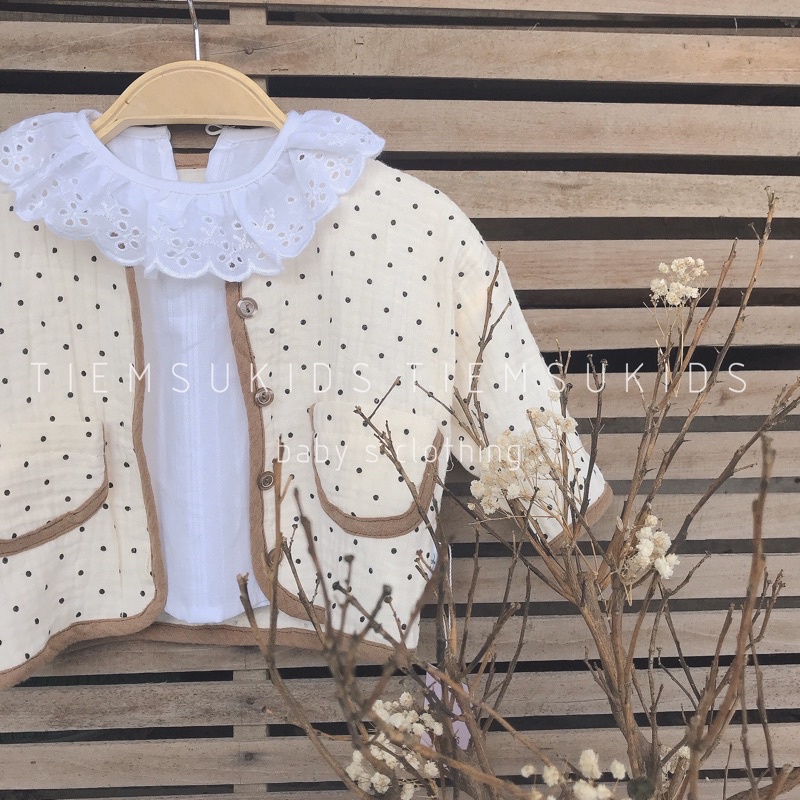 HÀNG THIẾT KẾ- Áo khoác mỏng mùa thu cho bé vải xô muslin
