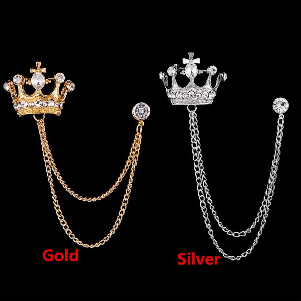 Ghim cài áo sơ mi/áo khoác vest phối dây xích thời trang cho nam