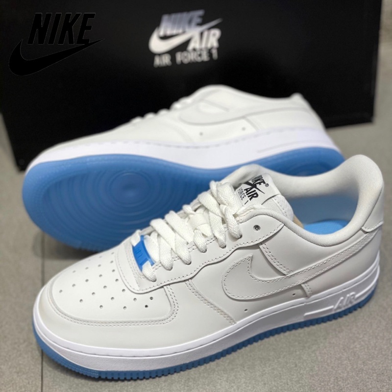 Giày Thể Thao Nike4787 Air Force 1 Af1 Air Force No. Nike4787 Air Force 1 Giày Thể Thao Cảm Ứng Nhiệt 1 Trắng Xanh Dương Phong Cách Tắc Kè Hoa F1BT Cho Cặp Đôi