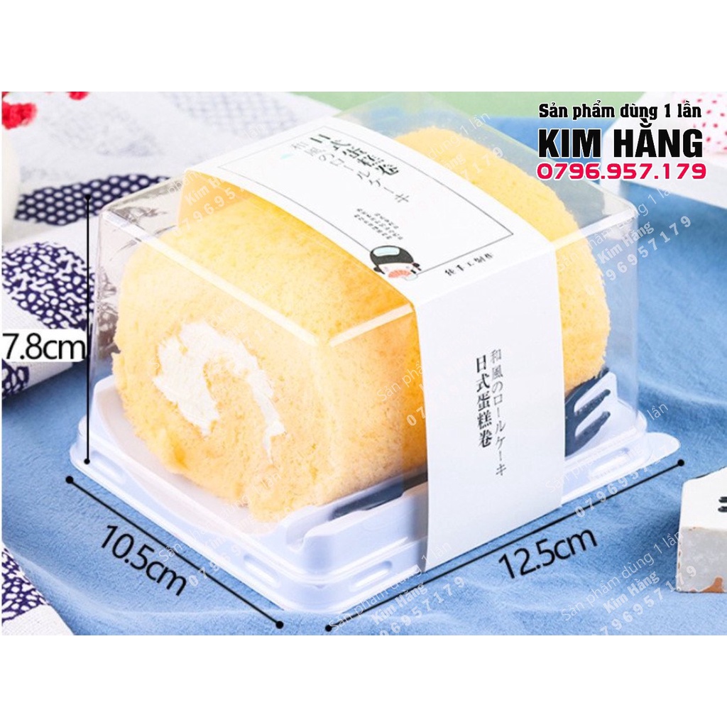 Set 50 hộp HT-321 , hộp chữ nhật kèm nĩa nhựa đựng bento , đựng bông lan cuộn cắt lát , đựng bánh phú sĩ ,.....
