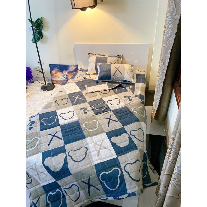 Chăn hè cotton poly Emmibedding Store gấu X