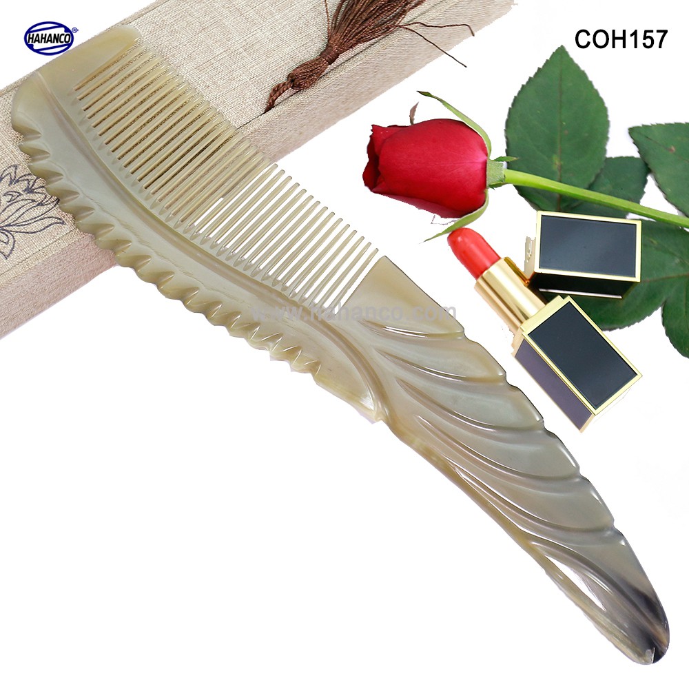 Lược Sừng to đẹp sang trọng (Size: XXL - 27cm) Cao cấp nhất và đẹp nhất - COH157 - Horn Comb of HAHANCO