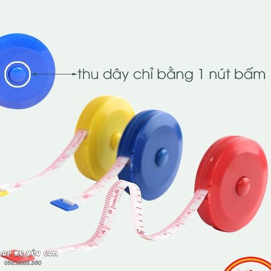 Thước dây cuộn rút có thể thu gọn tự động bằng nút bấm 150cm /60 Inch