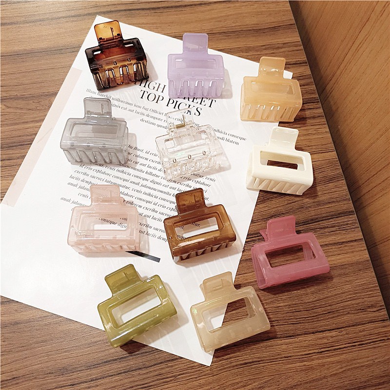 Kẹp tóc càng cua vuông Hagu 381 kẹp tóc hàn quốc hot trend nhiều màu cực xinh