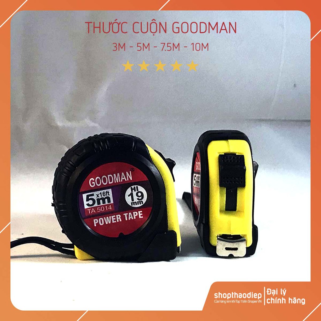 [XẢ KHO] Thước Cuộn 5m - 7.5m - 10m Goodman, Thước Dây Cuộn hiệu Goodman