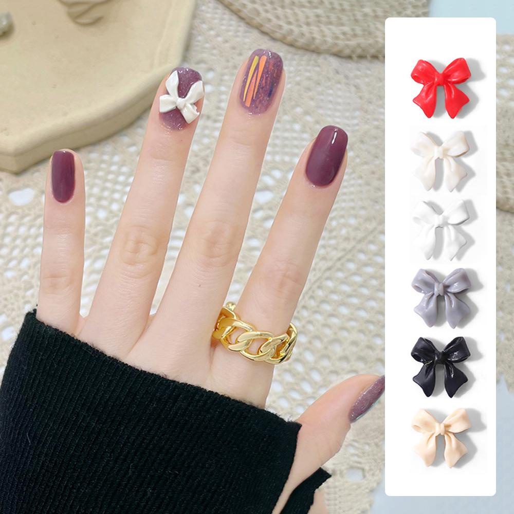 Set 10 Phụ Kiện Trang Trí Móng Tay 3D Hình Nơ Xinh Xắn