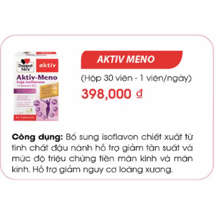 Viên uống cân bằng nội tiết tố nữ Doppelherz Aktiv-Meno Hộp 30 viên