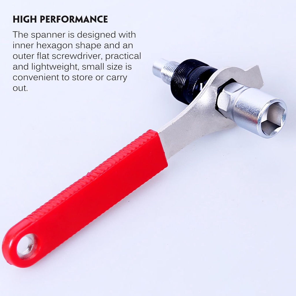 [Kitch]Bike Chain Wrench Inner Hexagon Carbon Steel with Cassette Removal Tool Auxiliary Flywheel Spanner Crank Puller