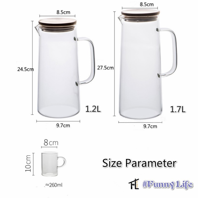 Ấm Nước Thủy Tinh Có Tay Cầm Dung Tích 1.7l | BigBuy360 - bigbuy360.vn