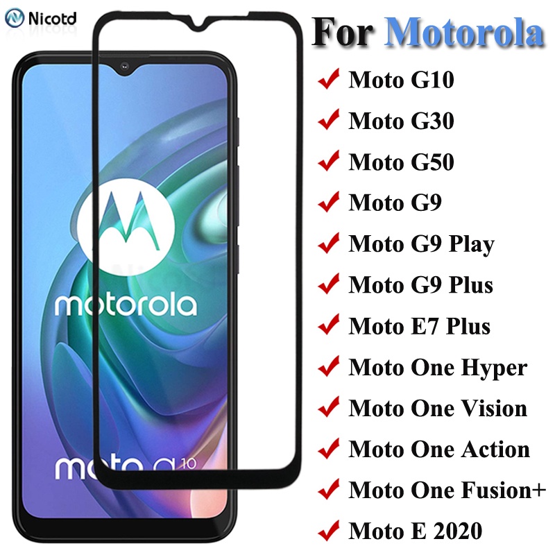 Kính Cường Lực Bảo Vệ Màn Hình Cho Motorola Moto G10 G30 G50 G9 Plus Play Moto One Vision Action Hyper E 2020