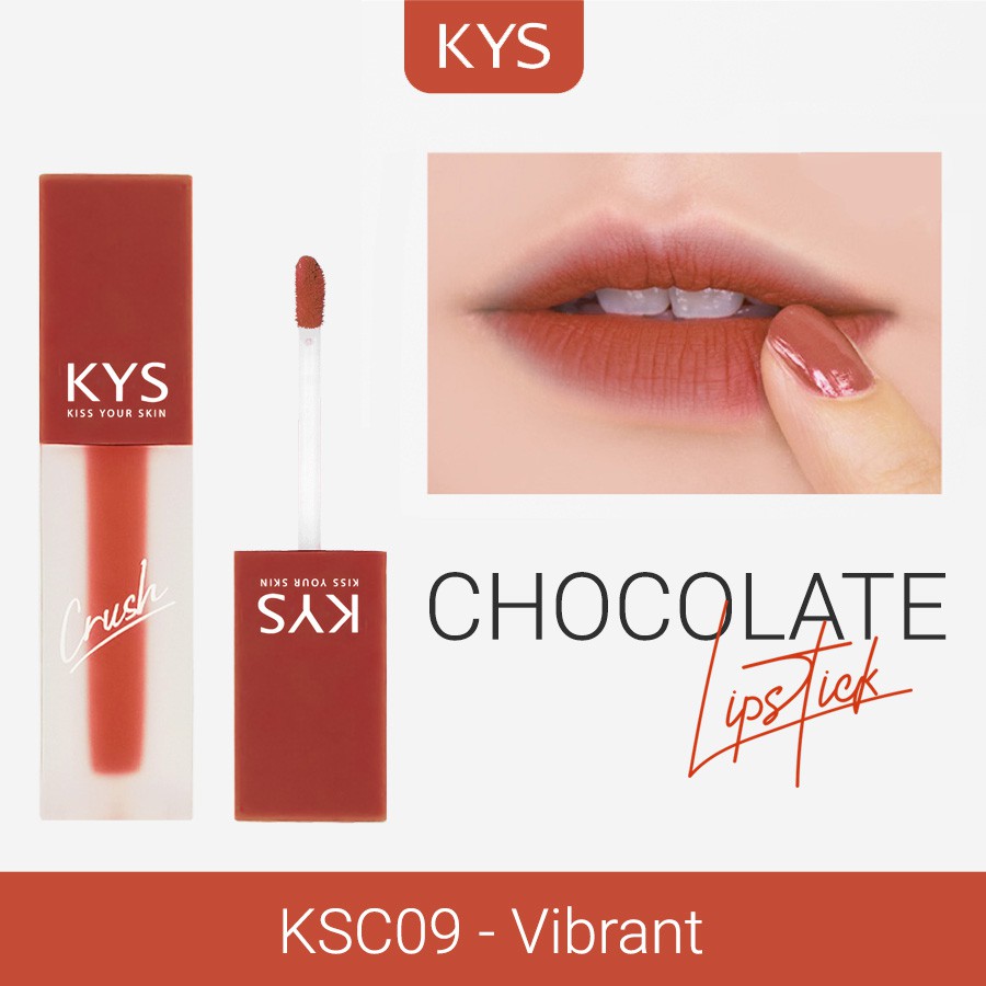 [SON LÌ] Son Kem Lì Cam Hồng Đất Chocolate Không Chì KYS Crush 3.5g