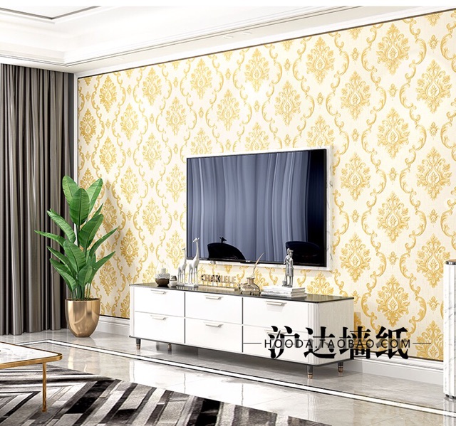 GIẤY DÁN TƯỜNG hoa văn tân cổ chất dày đẹp dùng keo khổ 53cmx10m