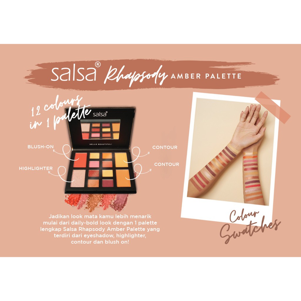 Salsa (hàng Mới Về) Bảng Phấn Mắt / Má Hồng / Bắt Sáng / Tạo Khối Màu Hổ Phách Cổ Điển | BigBuy360 - bigbuy360.vn
