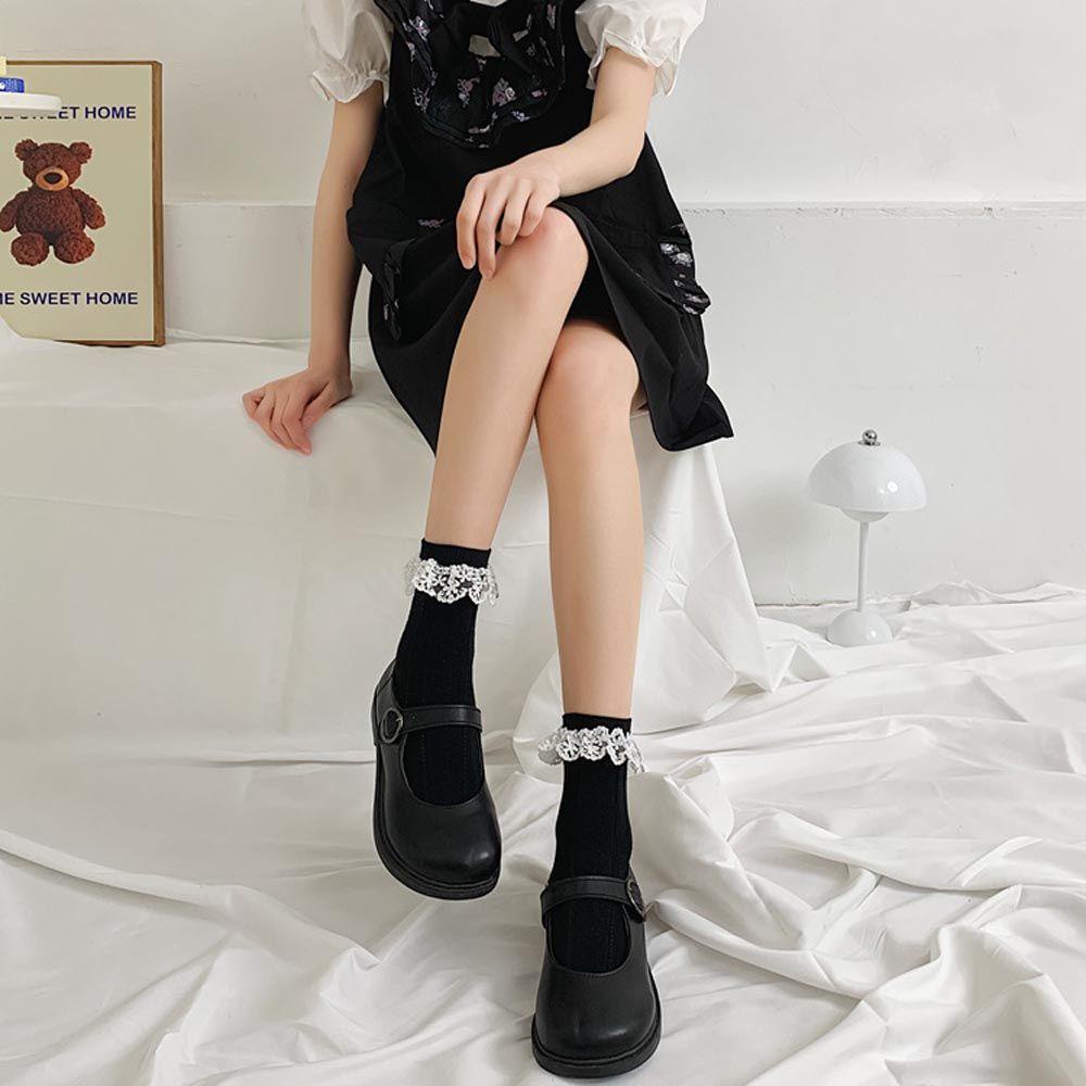 Vớ Cotton Kẻ Sọc Đính Nơ Phong Cách Harajuku 1 Cho Nữ