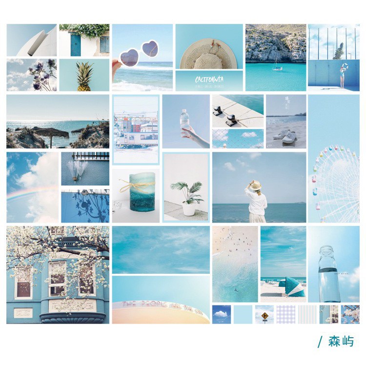 Bộ 70 miếng dán sticker in hình ảnh nghệ thuật trang trí sổ tay tạp chí ST09