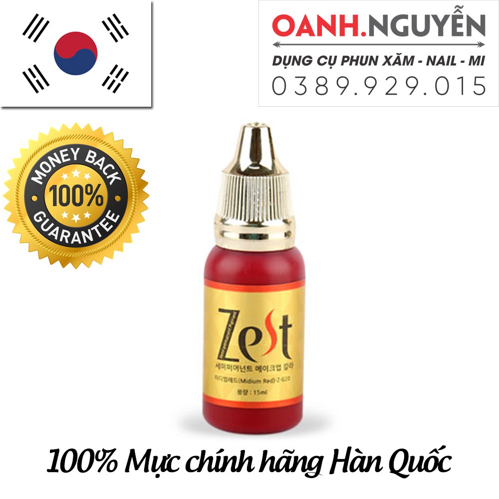 Mực Phun Môi Chính ZEST Hãng Hàn Quốc 15ml