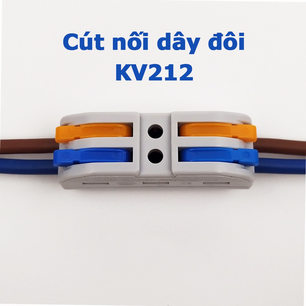 [Mã LIFEXANH03 giảm 10% đơn 500K] Cút nối dây điện đôi 2P 2 cổng vào 2 cổng ra KV212 PCT-222