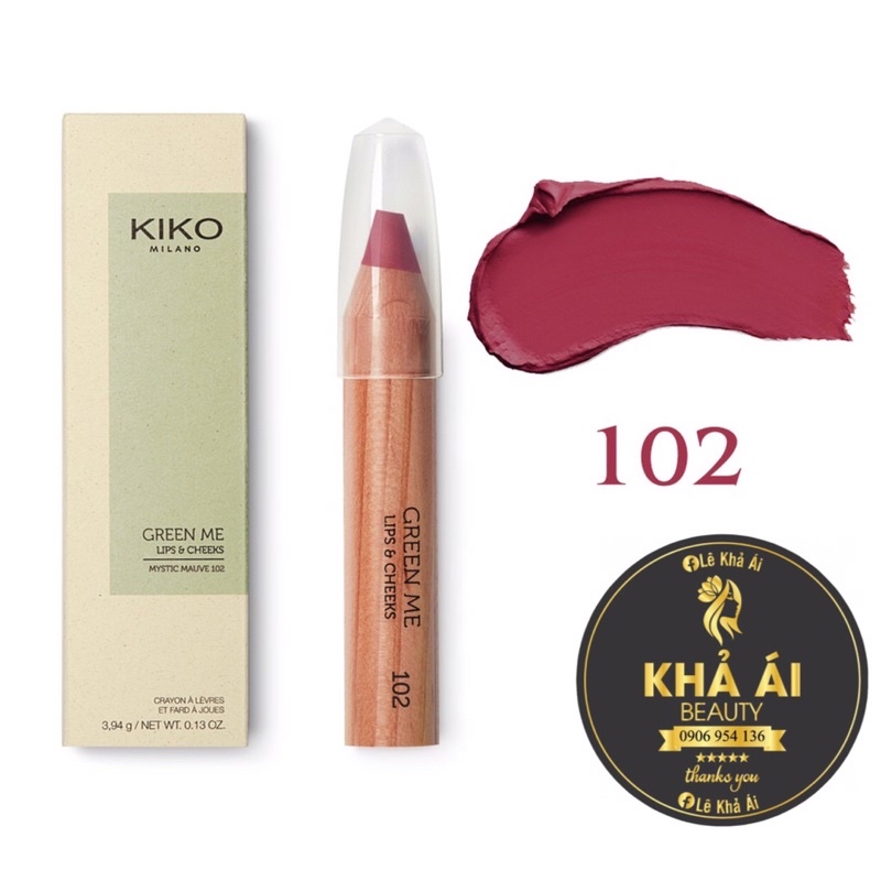 Chì kẻ môi & má hồng Kiko - New Green Me Lips & Cheeks - 2 trong 1