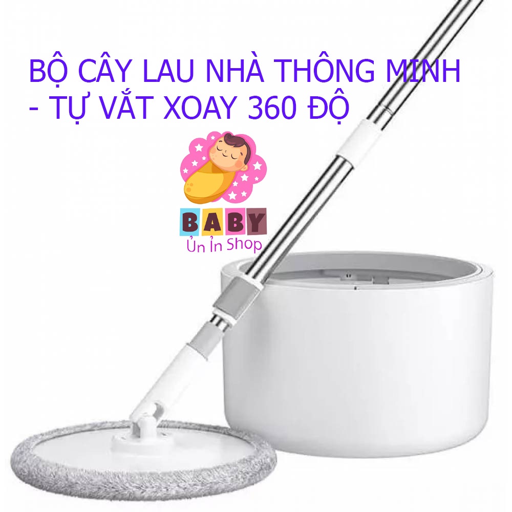 BỘ LAU NHÀ THÔNG MINH TỰ VẮT - LAU NHÀ XOAY  360 ĐỘ, SACH GẤP 3 LẦN CHỔI THƯỜNG, LAU DỌN TIỆN, HỢP VỆ SINH.