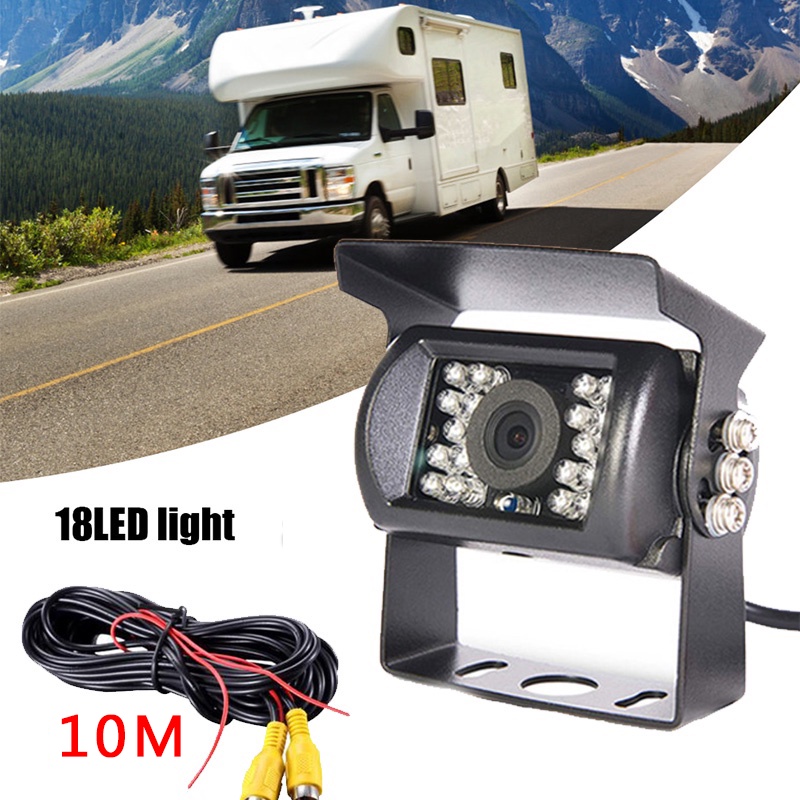 Camera Chiếu Hậu 18 Bóng LED Hồng Ngoại Chống Nước Cho Ô Tô Xe Tải 12V 24V
