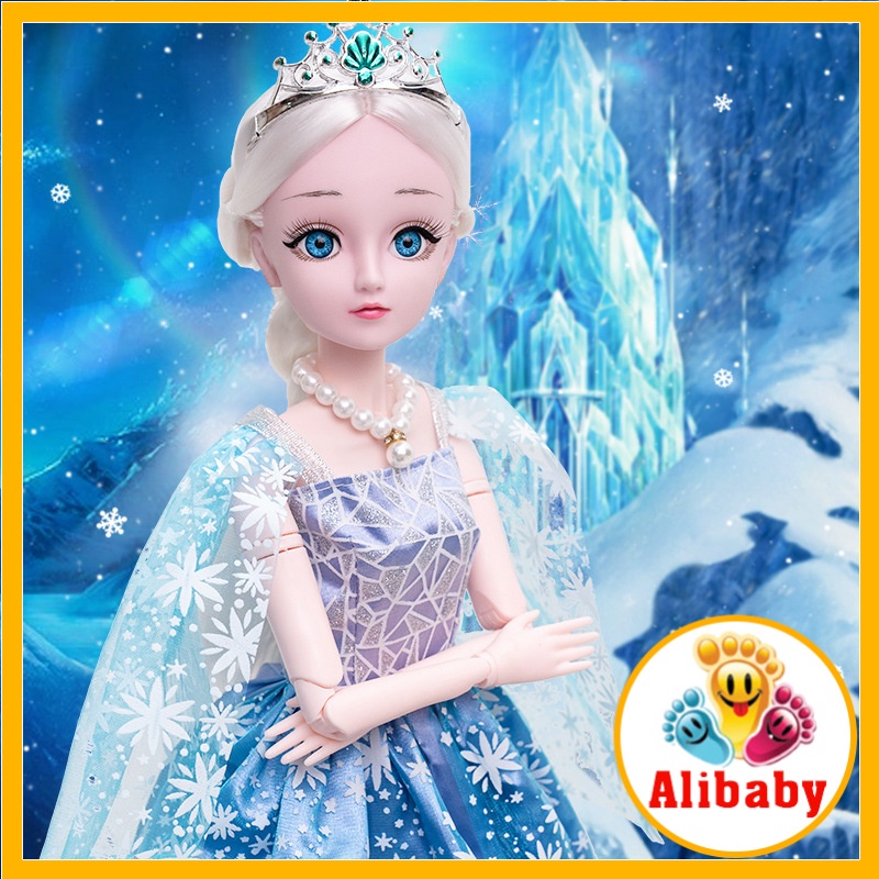 Búp bê barbie 60cm có khớp có nhạc công chúa Elsa xinh đẹp đồ chơi quà tặng cho bé gái E930