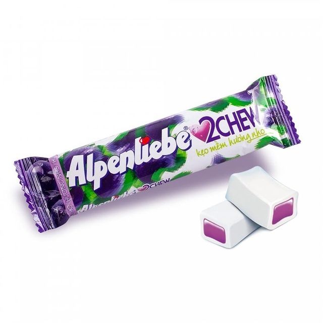 KẸO MỀM ALPENLIEBE 2 CHEW DÂU DƯA HẤU/ DÂU/ NHO 24,5G