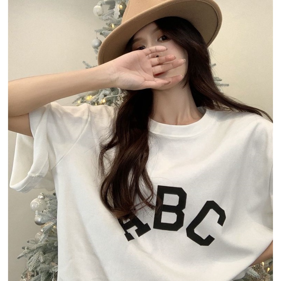 Áo Thun Nữ Tay Ngắn In Chữ Thời Trang Hàn Quốc