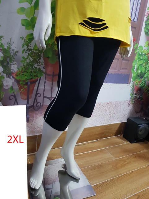 Quần legging thun lỡ big size viền sọc có túi size đại 70-110kg