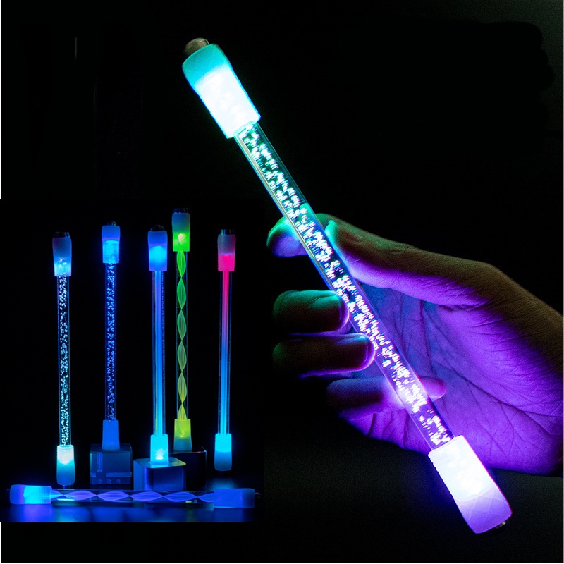 Bút mực gel xoay vui nhộn ngòi 0.5mm chống trượt có đèn LED/ LED flash thoải mái