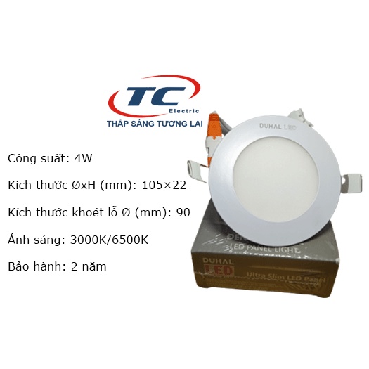 Đèn LED panel âm trần 4W Duhal (KDGT504)
