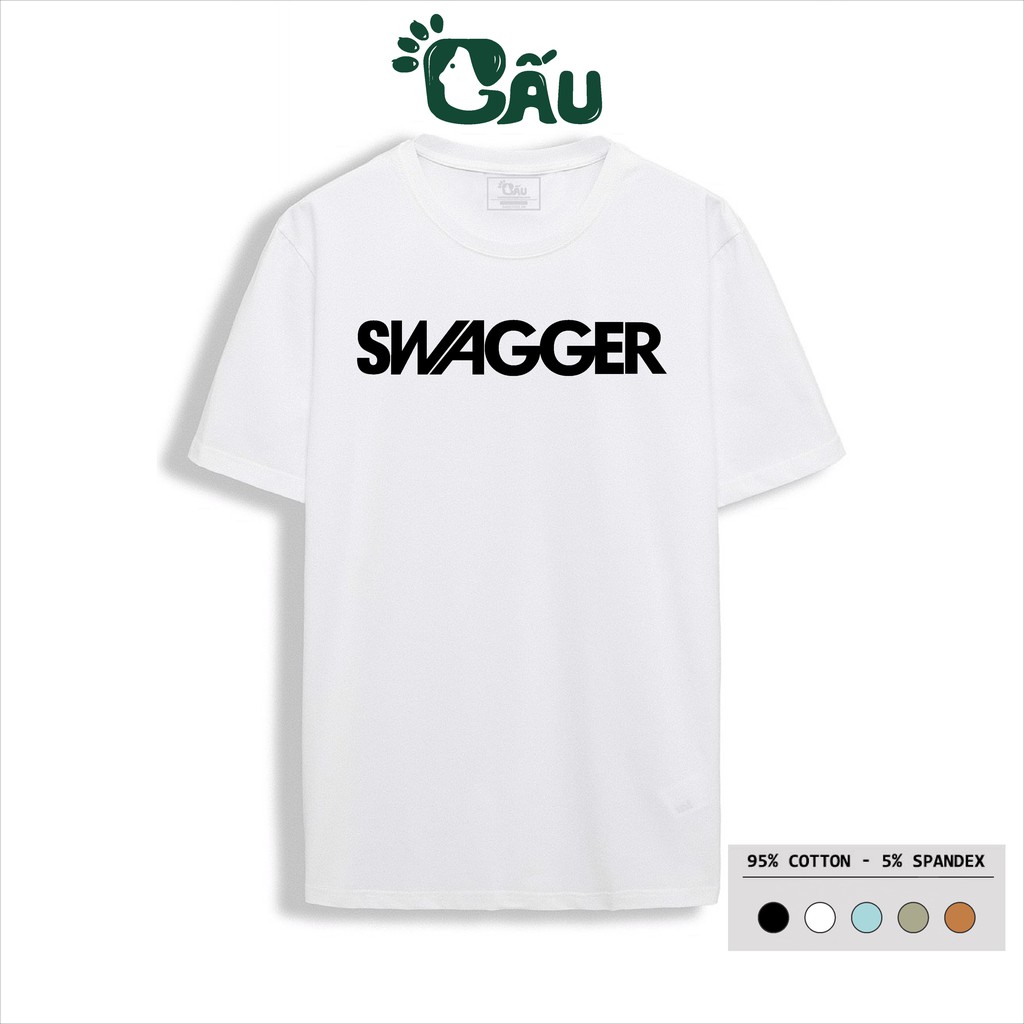 Áo thun nam GẤU 194 cổ tròn tay ngắn vải coton co dãn, dày dặn, form regular fit - SWAGGER