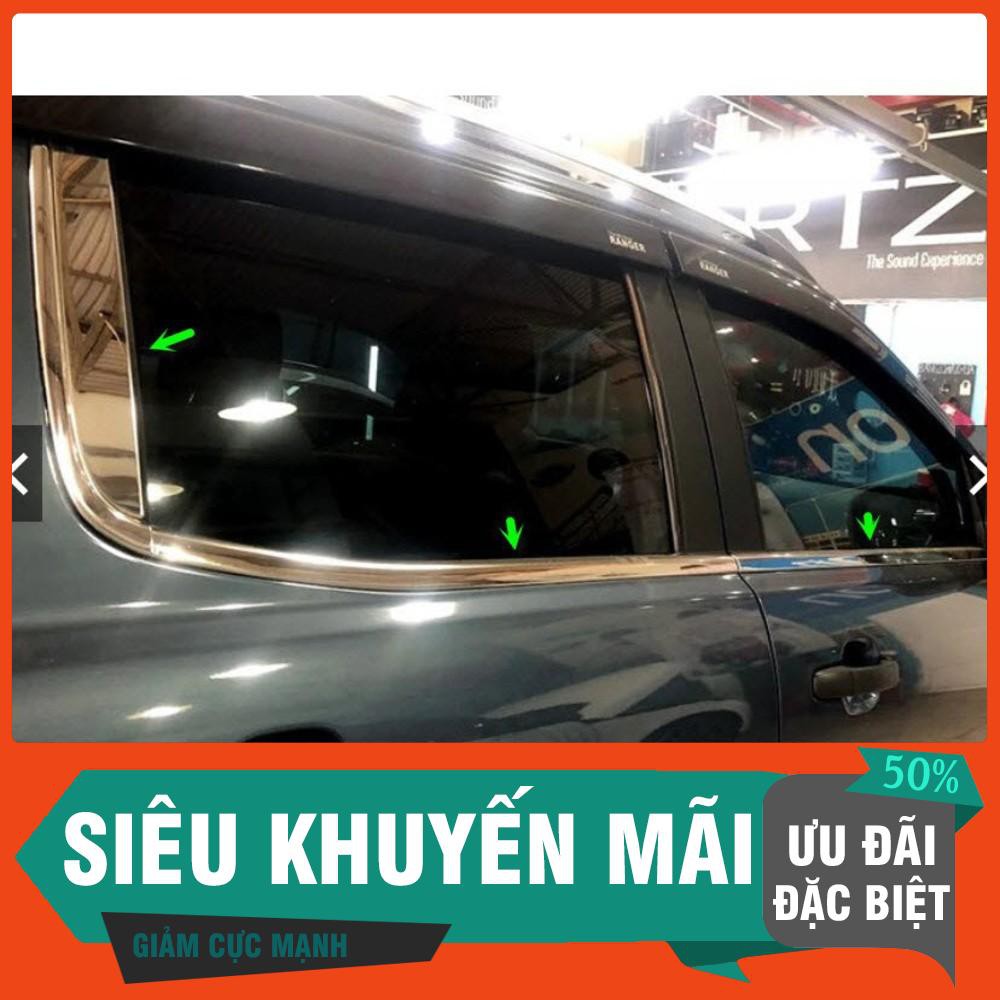 Nẹp inox chân kính và cột C Ford Ranger