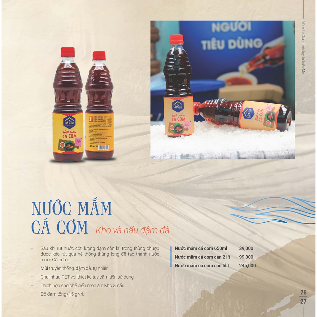 Nước mắm cá cơm Lê Gia can 5L cho hệ thống nhà hàng, chuyên kênh phở , quán ăn