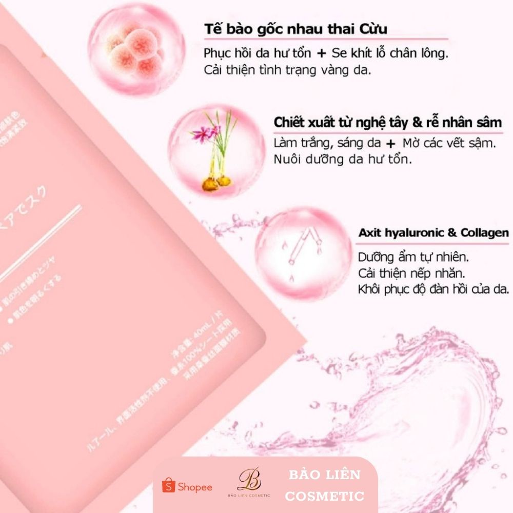 Mặt nạ nhau thai cừu tế bào gốc Nhật Bản Rwine Beauty dưỡng da, cung cấp độ ẩm, tái tạo collagen