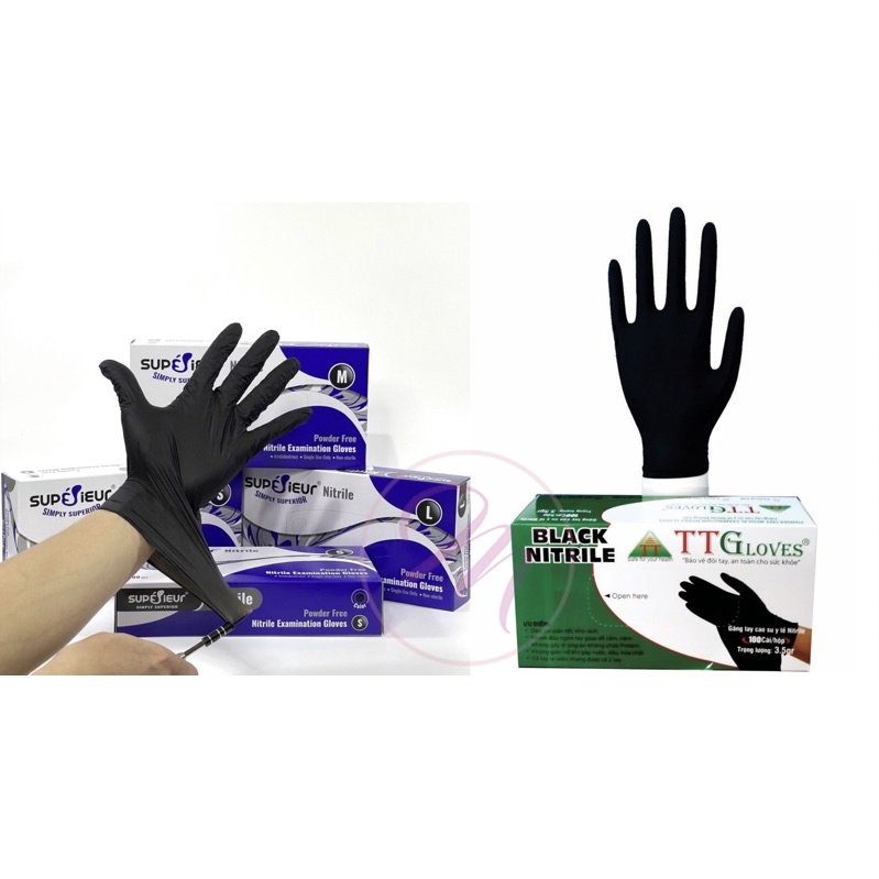 GĂNG ĐEN y tế không bột 100pcs