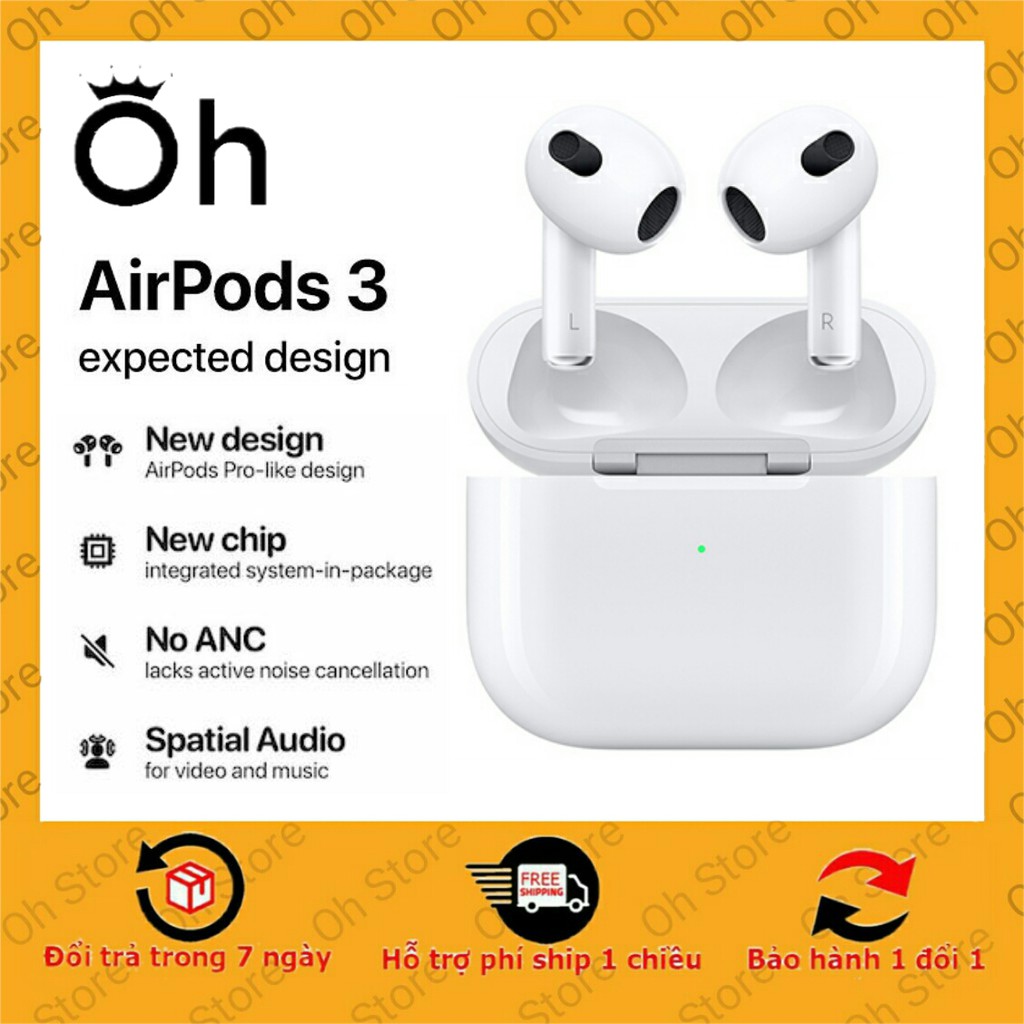 Tai Nghe Bluetooth Air 3 MỚI SIÊU HOT - Âm Thanh Thế Hệ Mới - Bảo hành 12 tháng