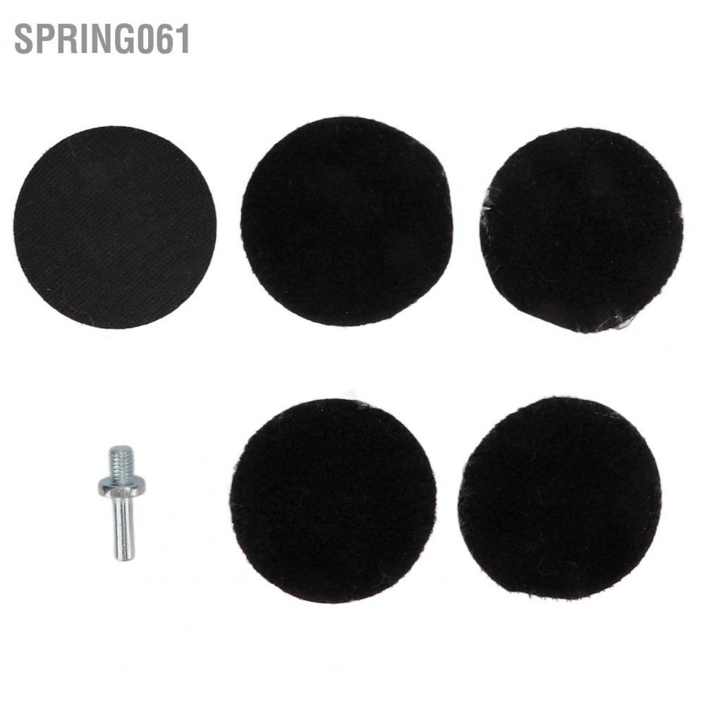 Spring061 6pcs 3in Imitation Wool Polishing Pad Kit with 5/8in‑11 Drill Adapter Buffing Pads for Car Buffer Polisher
