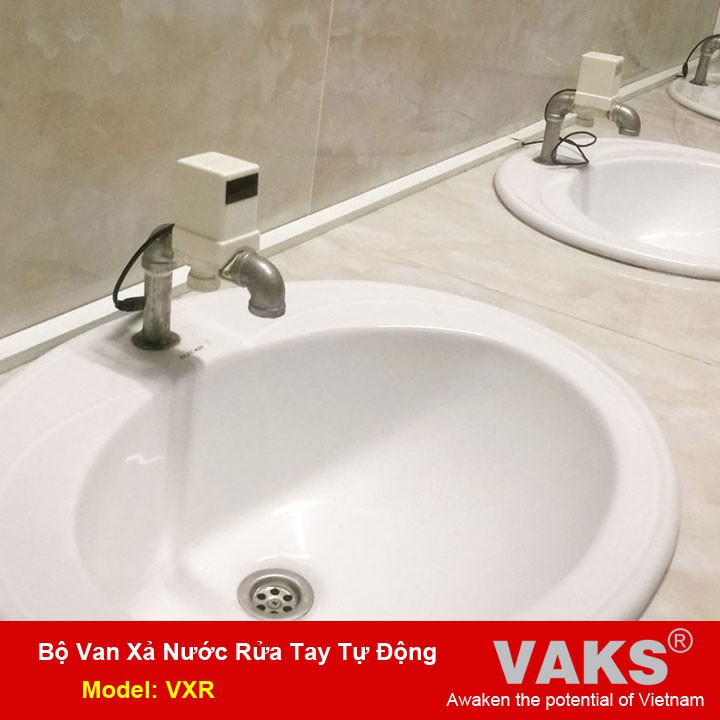 Bộ xả nước cảm ứng tự động dùng làm vòi rửa tay VAKS - Model: VXR (dùng điện 12V DC)