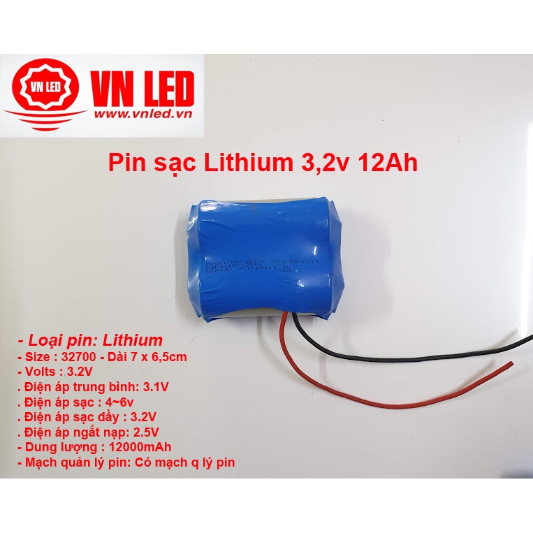 Pin sạc Lithium 3,2v 6Ah, 3,2v 12Ah khối pin sạc cho đèn năng lượng mặt trời
