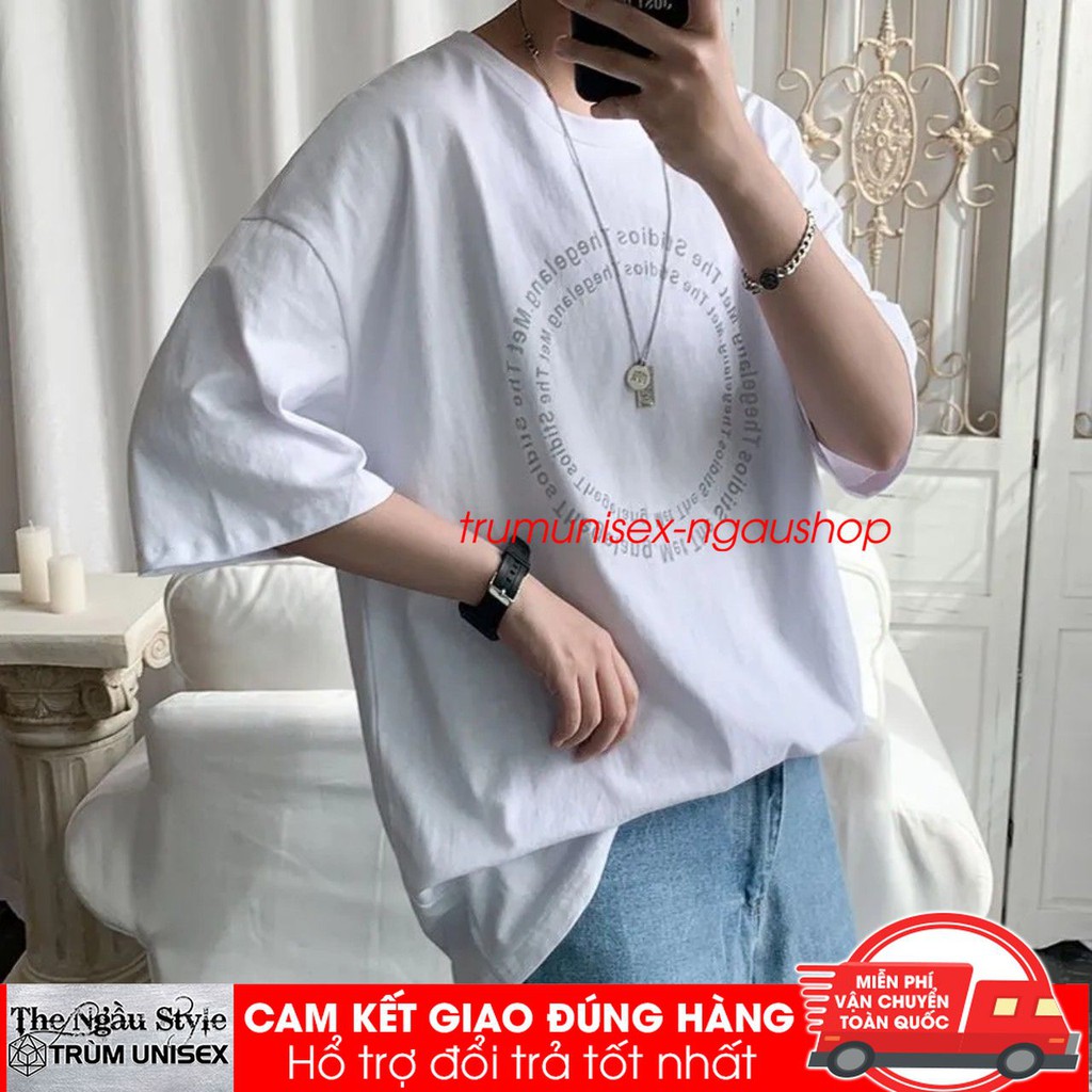 Áo thun Phản quang Stee nam tay lỡ unisex form rộng In phản quang Chữ Vòng Tròn chất vải cotton 100% | BigBuy360 - bigbuy360.vn