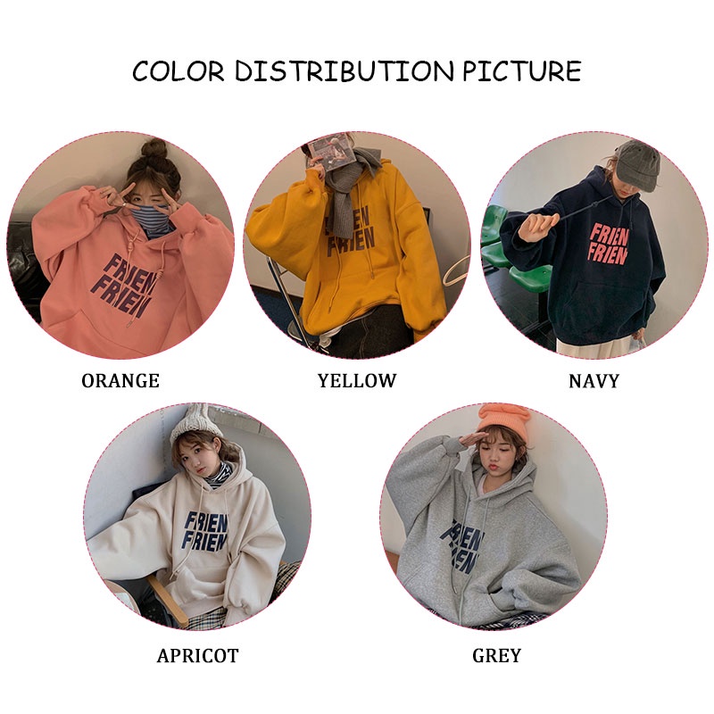 Áo Hoodie Dáng Rộng Tay Dài Vải Lông Cừu Dày Dặn In Chữ Thời Trang Cho Nữ